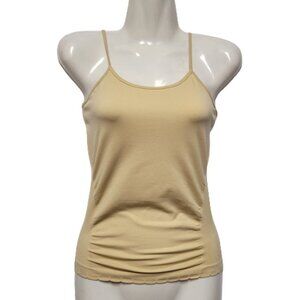 BEIGE Spaghetti Strap Tank Top Spandex Fitted Camisole- One Size- NEW